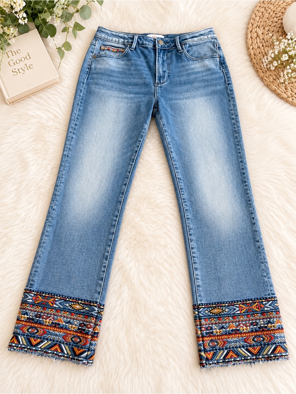 Driftwood Colette Embroidered Boho Jeans W29 L26